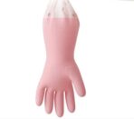 ⁦قفاز غسل الصحون والتنظيف بأكمام طويلة لون وردي لحماية اليدين والاصابع مع بطانه داخلية⁩ - الصورة ⁦12⁩
