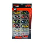 لعبة مجموعة سيارات صغيرة حديد 12 سيارة