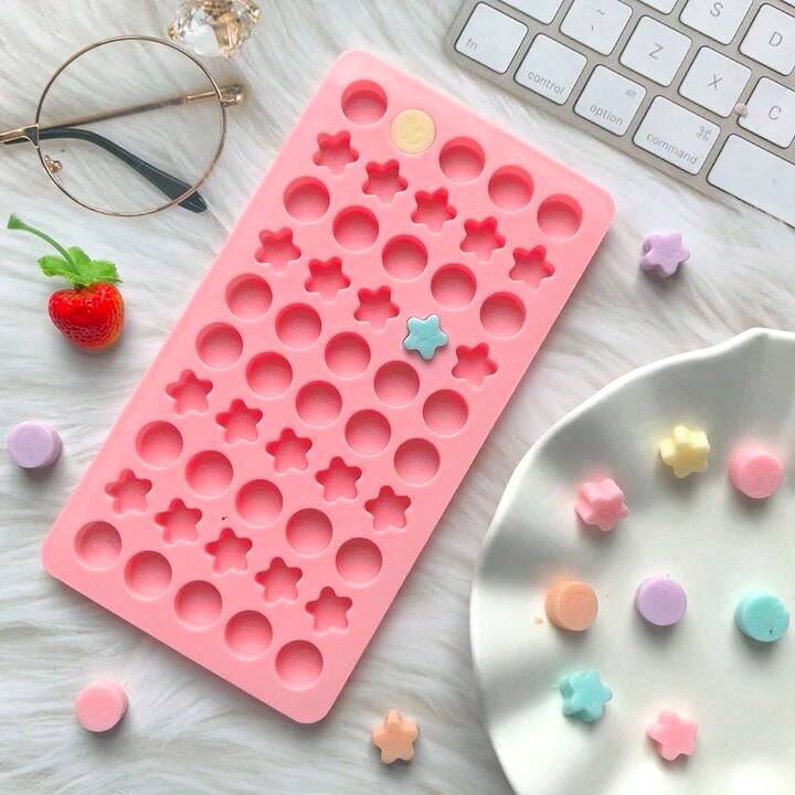 photo_3_2025-02-02_10-36-16 قالب سيليكون لصنع بخور مستكة وزينة الكعك 50 تجويف شكل دائرة نجمة سمايل MA93 - الصورة 1