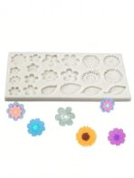 ⁦قالب سيلكون تصميم ازهار واوراق شجر متعدد الاستعمالات MA93⁩ - الصورة ⁦2⁩