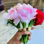 ⁦مجموعة باقة ورد صناعي مشكل 14 وردة للهدايا والمناسبات 3 الوان⁩ - الصورة ⁦8⁩