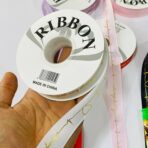 ⁦شريط تغليف وربط الهدايا والباقات دقات القلب بالذهبي وعبارة always love you  نسترو ساتان⁩ - الصورة ⁦4⁩