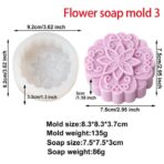 ⁦قالب سيليكون لصناعة الصابون والشمع والراتنج تصاميم زهرة وزخرفة ثلاثي الابعاد MA93⁩ - الصورة ⁦8⁩