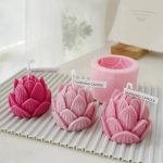 قالب سيليكون شكل وردة اللوتس لصنع الشموع والديكور MA93