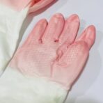 ⁦قفاز غسل الصحون والتنظيف بأكمام طويلة لون وردي لحماية اليدين والاصابع مع بطانه داخلية⁩ - الصورة ⁦16⁩