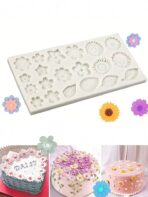 ⁦قالب سيلكون تصميم ازهار واوراق شجر متعدد الاستعمالات MA93⁩ - الصورة ⁦4⁩