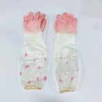 ⁦قفاز غسل الصحون والتنظيف بأكمام طويلة لون وردي لحماية اليدين والاصابع مع بطانه داخلية⁩ - الصورة ⁦11⁩