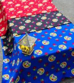 بخشة رمضان ترند ، تصميم هلال وردة ، مفرش جلوس وطاولة 3 الوان