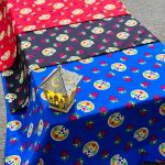 بخشة رمضان ترند ، تصميم هلال وردة ، مفرش جلوس وطاولة 3 الوان