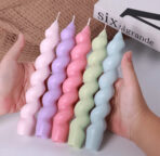 قالب شمع من الاكريليك مموجة مخططة لديكور منزل وهديا ومناسبات WFHM77