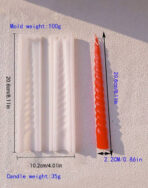 ⁦قالب سيلكون طويل ملتوي لصناعة الشمع WFHM77⁩ - الصورة ⁦4⁩