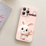 كفر ايفون مضاد لسقوط بتصميم ارنب باللون الوردي WFHM77