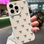 كفر هاتف ايفون واقي مطاطي ضد الكسر بنقشة فيونكة سوداء ترند الموسم WFHM77