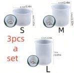 ⁦مجموعة من 3 قوالب سيلكون حامل لشمع اسطواني 3 احجام إناء لشمع WFHM77⁩ - الصورة ⁦2⁩