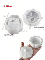 ⁦قالب سيلكون شكل وردة مع الغطاء لصب الجبس او كوب شمع ديكور منزل WFHM77⁩ - الصورة ⁦3⁩