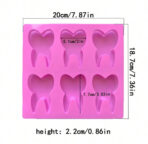 ⁦قالب سيلكون علي شكل اسنان 6 تجاويف WFHM77⁩ - الصورة ⁦2⁩