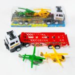 لعبة شاحنة حاملة طائرات هيلوكابتر مع عدد 2 طائرات