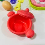 ⁦طقم لعبة مطبخ تقطيع فواكه وخضروات وغاز للأطفال ، بيض وصحن⁩ - الصورة ⁦3⁩