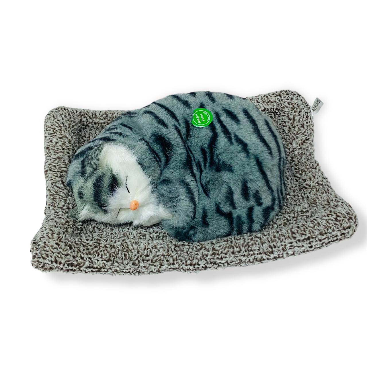 photo_2_2025-03-27_20-31-47 لعبة قطة نائمة نسخه حقيقية على مخدة، صوت مياااو بالضغط - الصورة 1