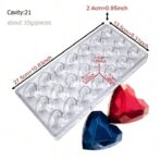 ⁦قالب اكريليك فاخر شكل قلوب ثلاثي الابعاد لصنع الشوكلاته 21 قلب مناسب لتوزيعات الافراح⁩ - الصورة ⁦4⁩