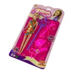 طقم لعبة باربي بنات مع نظارة ومقص زينة