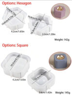 ⁦2*1 قالب سيلكون مبخرة + علبة بشكلين مربع ودائري ،جبس واعمال الديكور WFHM77⁩ - الصورة ⁦4⁩