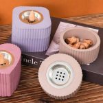 2*1 قالب سيلكون مبخرة + علبة بشكلين مربع ودائري ،جبس واعمال الديكور WFHM77