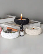 قالب سيلكون لديكور منزلي لعلبة شموع ، مبخرة عطرية، بملمس حجري WFHM77