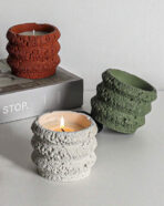 قالب سيلكون علبة بشكل حجري مبخرة، لصب الشمع المعطر،أصيص نباتات WFHM77