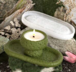 مجموعة من قالبين (2قطعة) من السيلكون صينية بيضاوية نقش حجري ، قالب لكأس شمعة،مبخرة،ملمس حجري WFHM77