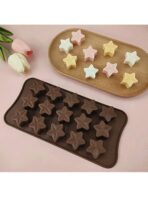 ⁦قالب سيلكون نجمة خماسية مكونة من 15 تجويف متعدد الاستخدامات WFHM77⁩ - الصورة ⁦3⁩