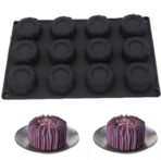 ⁦قالب سيلكون مكون من 12 بشكل اسطواني مناسب لصنع الكيك ومحلبية والجيلي والحلويات ويحتمل الحرارة WFHM77⁩ - الصورة ⁦2⁩