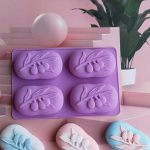 قالب سيلكون مكون من 4 فتحات بشكل شجرة الزيتون لصنع الصابون WFHM77