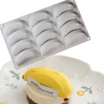 قالب سيلكون بشكل موز ب12 فتحة قالب لصنع الايس كريم وموس كيك متعدد الاستخدمات WFHM77