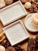 قوالب سيلكون بنمط جلد الماس ديكون صينية بشكل مربع مستطيل دائري WFHM77