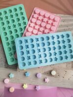 قالب سيلكون ب50 تجويف بشكل نجمة خماسية ودوائر WFHM77