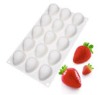 قالب سيلكون علي شكل فراولة لصنع الايس كريم والهلام وبودينج الفاكهة وديكور الكيك غير لاصق وساهل الازالة WFHM77