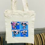 ⁦حقيبة توت باق فتيات القوة لون ابيض مع سوستة - مناسبة للدورات والكلية⁩ - الصورة ⁦6⁩