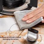 ⁦فوطة سلك تنظيف الاواني الفضية حماية اليدين 2 قطع مقاس 30"30 سم⁩ - الصورة ⁦5⁩