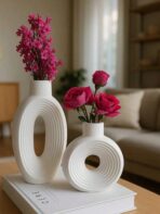 قوالب سيلكون علي شكل مزهرية مخطط لصب الجبس WFHM77