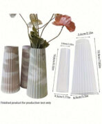 ⁦قالب سيلكون مزهرية كبير مخطط طويل WFHM77⁩ - الصورة ⁦5⁩