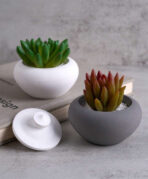 قالب سيلكون بشكل إناء مع الغطاء لصب الجبس WFHM77