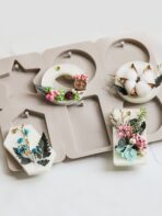 قالب سيلكون خاص بالحرف اليدوية بأشكال هندسية ونجمة لصنع الفواحات العطرية WFHM77