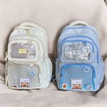 حقيبة مدرسية بناتية ترند كيوت ، اعدادي وثانوي ، جيوب شفافة JINPENG