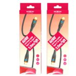 ⁦وصلة شحن سريع مدخل  تايب سي - تايب سي قوة 60 وات - طول 1.5 متر موكسوم⁩ - الصورة ⁦3⁩