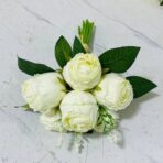 ⁦مجموعة ورد جوري صناعي طبق الاصل على الطبيعي ، 6 وردات مع اغصان ورق 8 غصن⁩ - الصورة ⁦8⁩