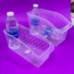 ⁦سلة تنظيم الثلاجة والمطبخ شفافة - حجمين كبير صغير ، للخضروات والعلب والمشروبات⁩ - الصورة ⁦6⁩