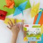 مجموعة فن طي الورق الياباني الاوريجامي ، 100 ورقة 20 لون - 17×17 سم