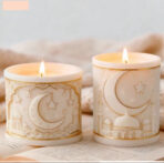 قالب سيلكون اسطواني بقش نجمة ⭐️ وهلال 🌙وجامع 🕌 WFHM77