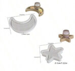 ⁦2 قطعة من قالب السيلكون نجمة ⭐️ وهلال 🌙 منقوش WFHM77⁩ - الصورة ⁦3⁩